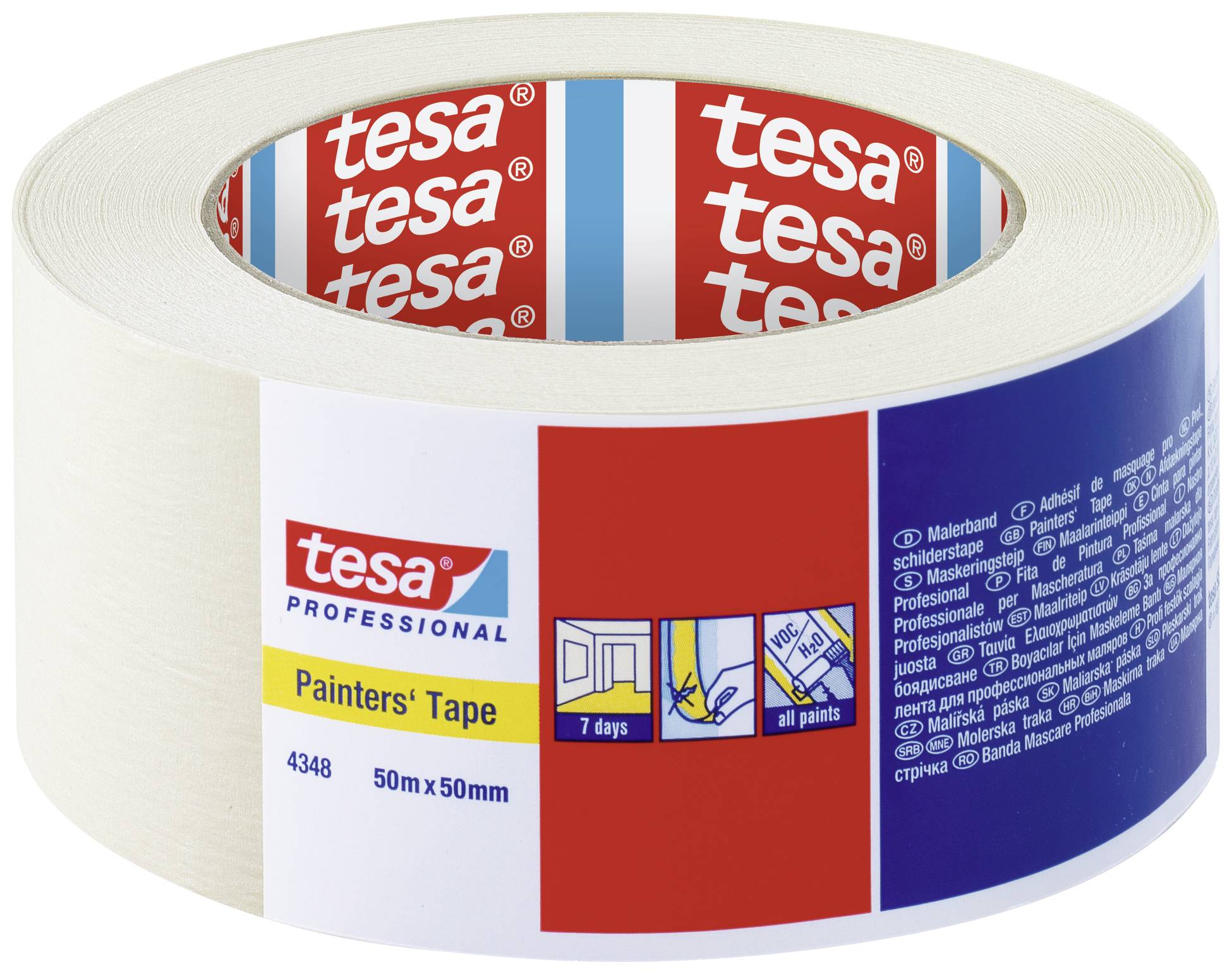 tesa STANDARD 04348-00019-03 Masking tape tesakrepp® Beige (L x W) 50 m x 50 mm 1 pc(s)