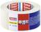 A white masking tape from tesa, suitable for painting work. Instructions and brand name are visible on the roll.