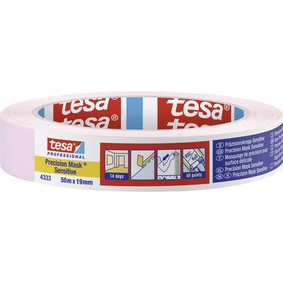 tesa PRECISION SENSITIVE 04333-00017-02 Masking tape Präzisionskrepp® Light pink (L x W) 50 m x 19 mm 1 pc(s)