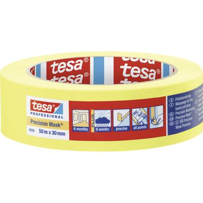 tesa PRECISION 04334-00002-00 Masking tape Präzisionskrepp® Yellow (L x W) 50 m x 30 mm 1 pc(s)
