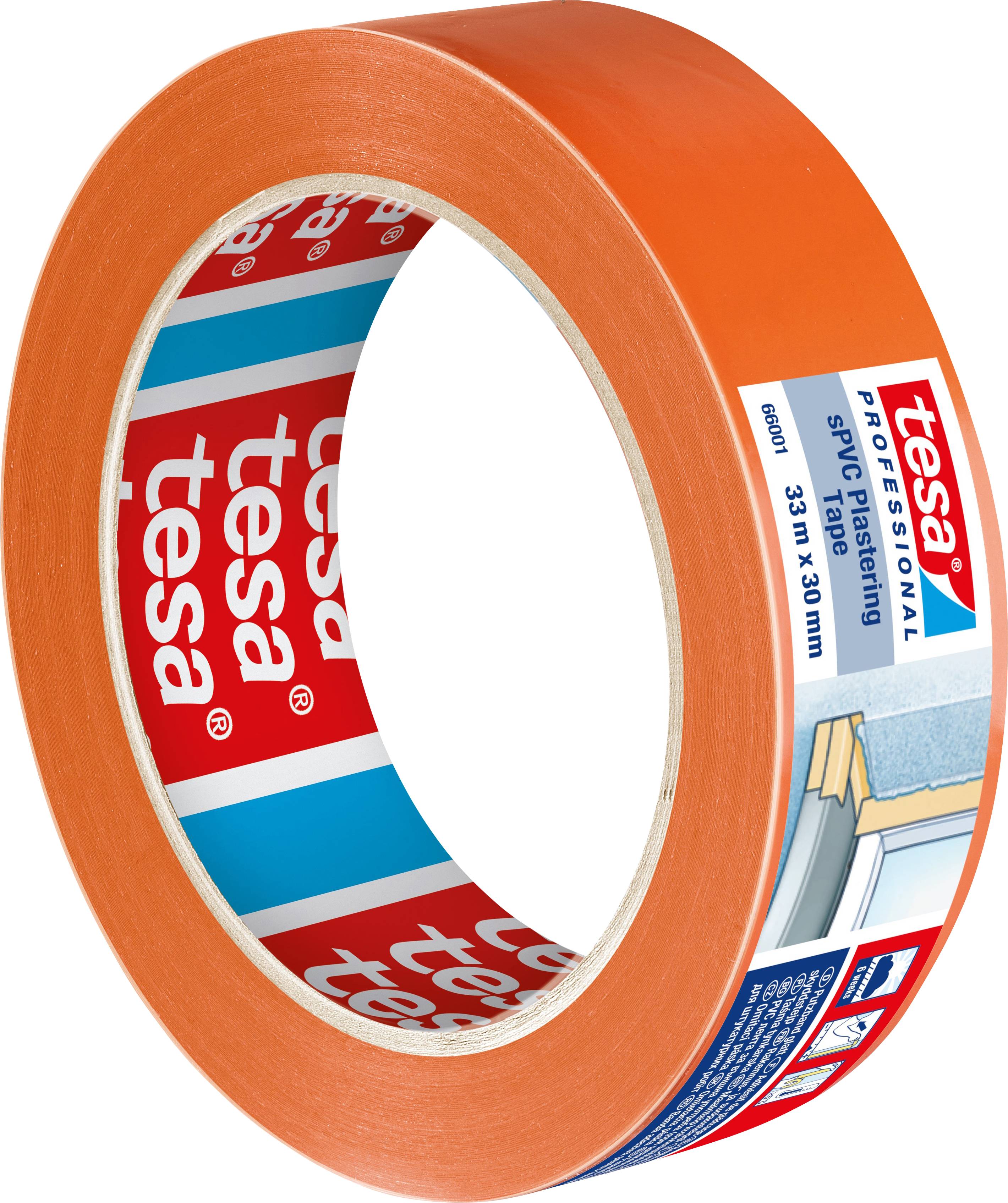tesa SPVC 66001-00002-00 Plastering tape tesa® Professional Orange (L x W) 33 m x 30 mm 1 pc(s)-1