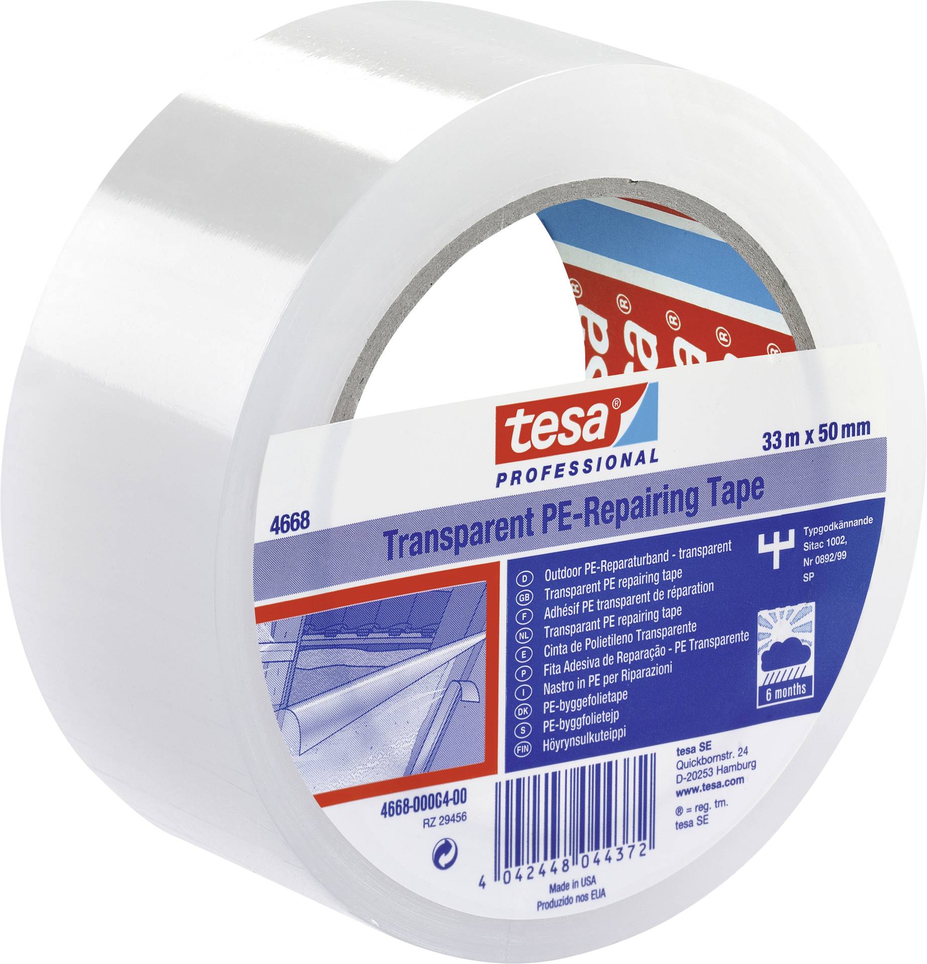Waterproof Outdoor Clear Repair Tape tesa Professional Clear Duct Tape 33 m x 