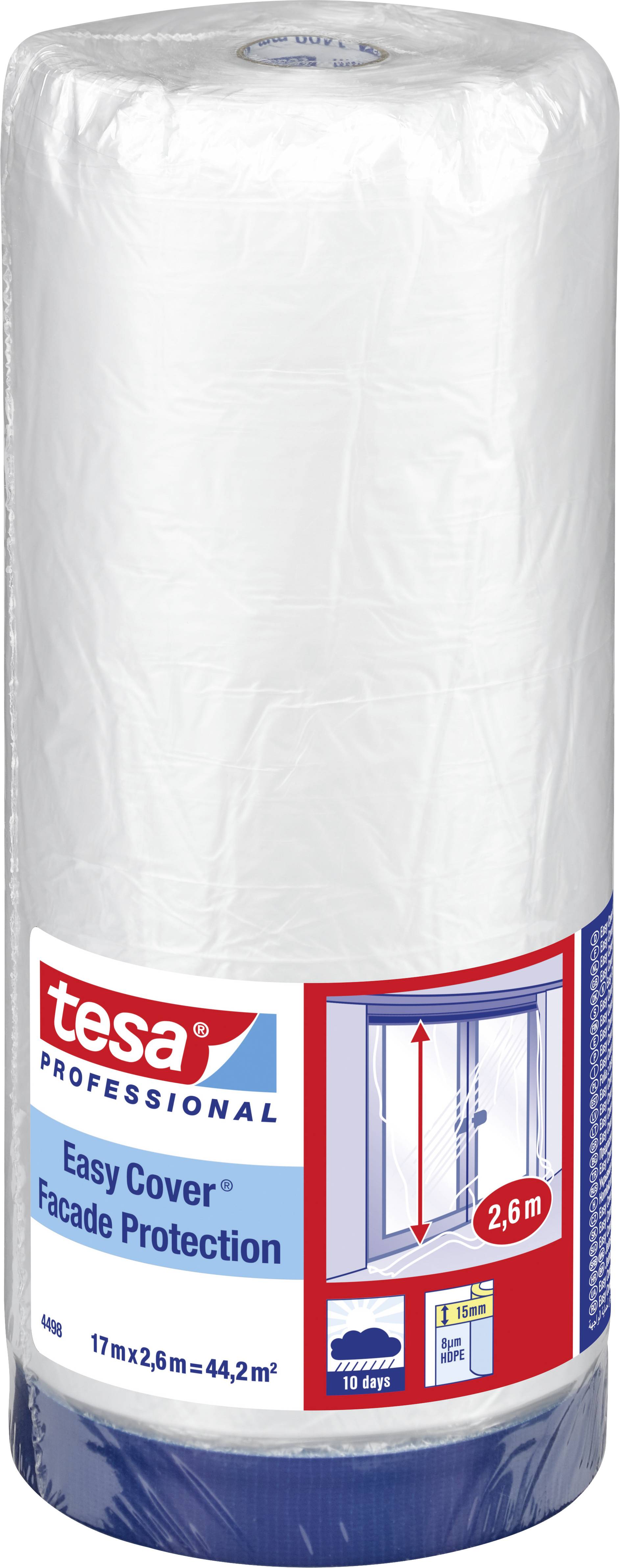 A roll of Tesa Professional Easy Cover Facade Protective Film, suitable for 17 m x 2.6 m applications such as window covering.