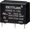 A black relay with the print 'Zettler AZ9403-1C-12DE', showing electrical specifications: 10A, 125VAC, 5A/3A, 277VAC.