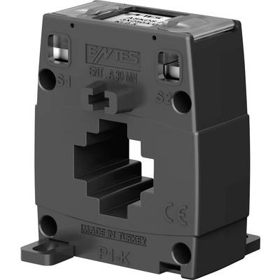 A black current transformer by 'EPLW' with the label 'Made in Turkey'. It has a rectangular aperture and two terminal connectors.