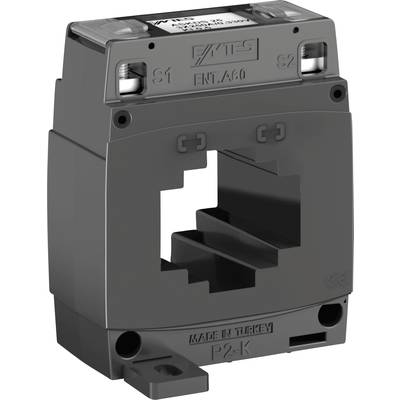 'Grey current transformer with square aperture and print "Made in Turkey", model ENT A60, from the brand EMTAS.'