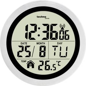 Techno Line WT3005 Radio Radio clock 14.7 cm x 14.7 cm x 14.7 cm x 14.7 cm x 7.9 cm Silver Sprayproof
