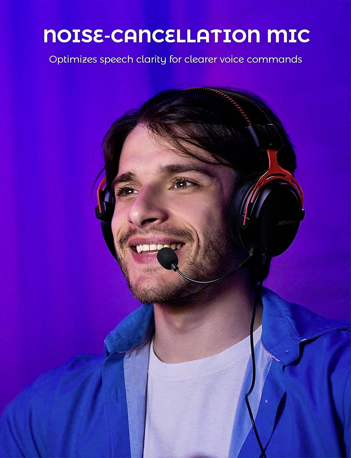 Mipow Over-ear headset Corded (1075100) Stereo Black, Red Microphone noise cancelling Volume control Gaming-5