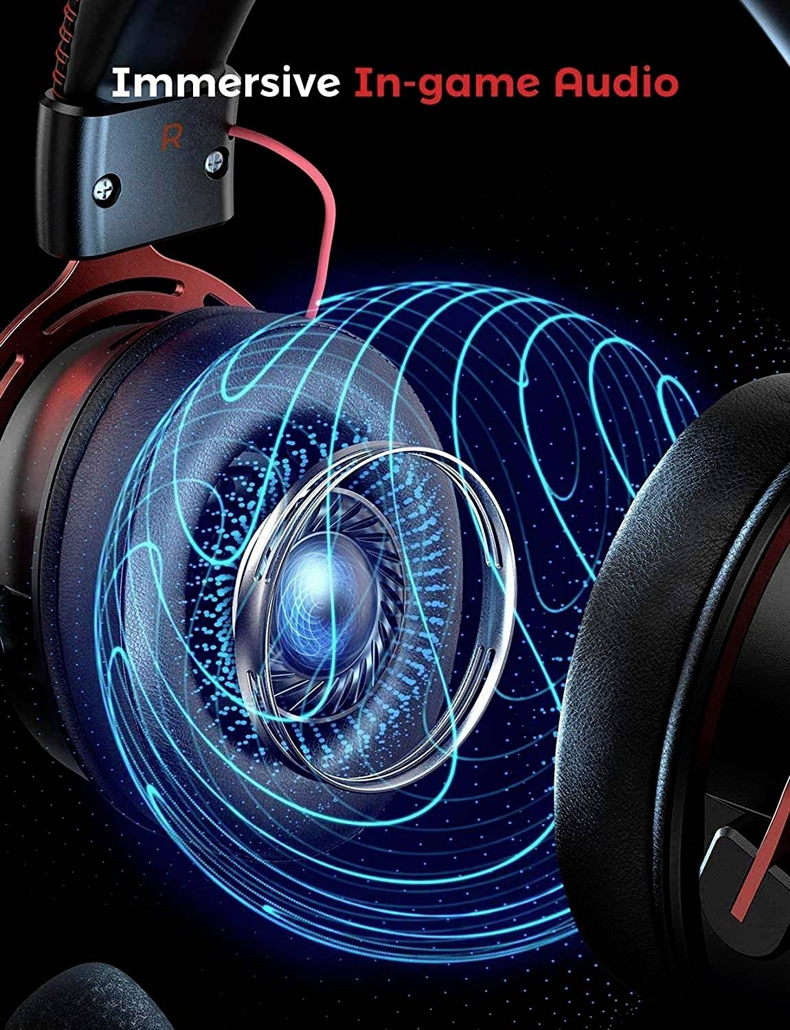 Mipow Over-ear headset Corded (1075100) Stereo Black, Red Microphone noise cancelling Volume control Gaming-6