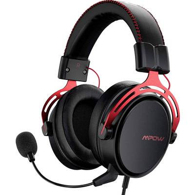 Mipow Over-ear headset Corded (1075100) Stereo Black, Red Microphone noise cancelling Volume control Gaming-0