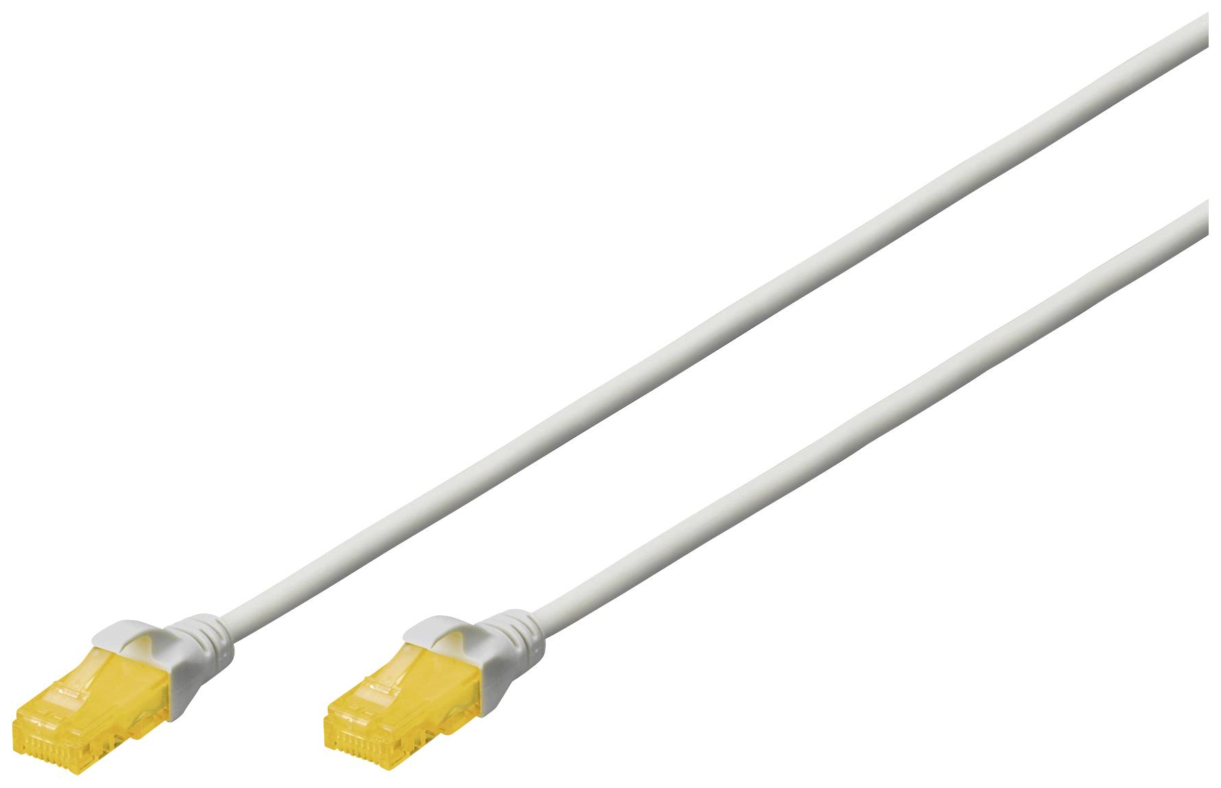 Digitus DK-1617-A-100S RJ45 Network cable, patch cable CAT 6A U/UTP 10.00 m Grey Shielded, Halogen-free, double shieldin-0