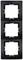 Black triple vertical frame for sockets or switches, with rectangular openings for inserts.