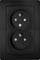 Black double socket with two round plug points.