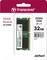 'Transcend 32GB DDR4 DRAM Module, SO-DIMM 3200, on white background, packaging with red upper edge.'