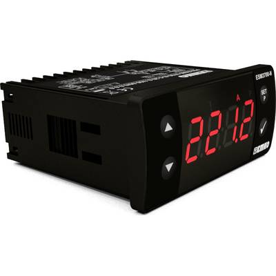 Digital temperature display with the number '22.12' in red on a black housing. Device for temperature monitoring.