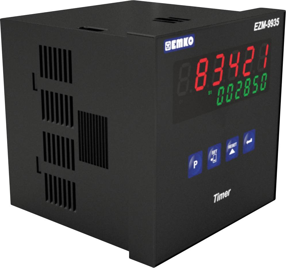 A black control unit with a digital display shows '83421' in red and '002850' in green. Top right reads 'EZM-9935'.