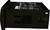 Black electronic component with ventilation slots and markings on the surface, side view.