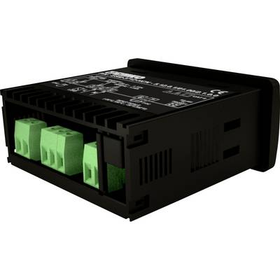 A modern, black electronic module with green connectors on the front, potentially for industrial applications.