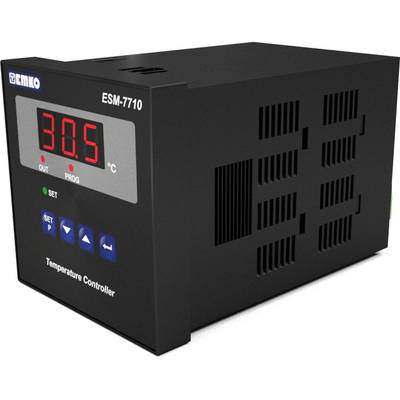 Temperature controller ESM-7710 displays 30.5°C. Front panel with buttons for 'SET', 'UP', 'DOWN' and 'OUT' indicator light.