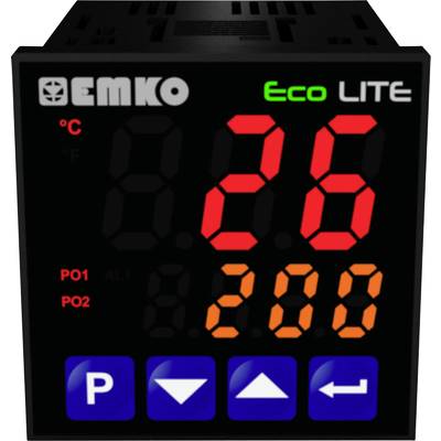 Digital temperature display shows '22.8°C'. Control panel with three blue buttons. At the top it reads 'Emko Eco Lite'.