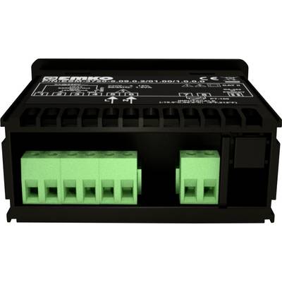 A rectangular electronic device with green ports on the front, possibly a control unit or converter.