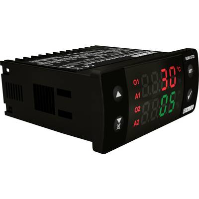 Digital temperature control device with red and green LED display. Red number shows 30°C, green number shows 85. Device has adjustment buttons.