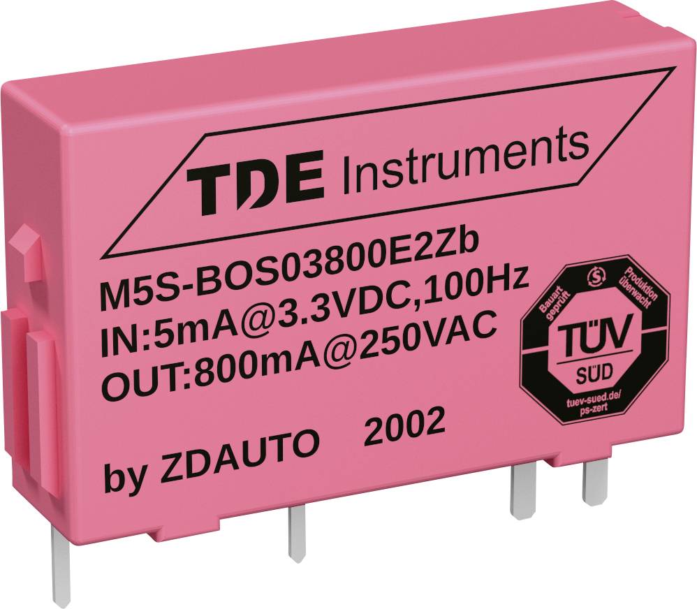 I/O module BOS03800E2Zb Connection: Soldering pins · Max. switching voltage 250 V/DC · Switching current (max.) 800 mA · Contact type: 1 normally open contact