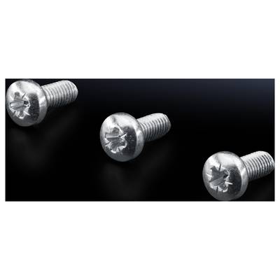 Three silver cross-head screws on a black background, with a glossy surface, are evenly arranged in the centre.