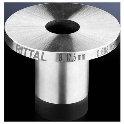 Silver metal cylinder with black base, printed with 'RITTAL' and the dimensions 'Ø 17.5 mm' and '0.688 inches'.