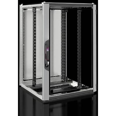 A open metal server rack frame with a glass door, suitable for installing IT equipment in data centres.