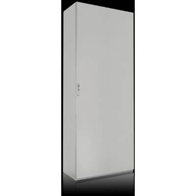 A large, simple, white cabinet with a control panel on its side. The cabinet stands against a dark background.