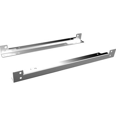 Two L-shaped metal angles, potentially for fixing or supporting in an assembly or construction context.