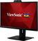 A black ViewSonic monitor displays a red screen with the ViewSonic logo and three colourful birds.