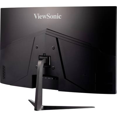 A flat screen from the rear view; shows the distinctive, slim design and the sturdy stand of the monitor.