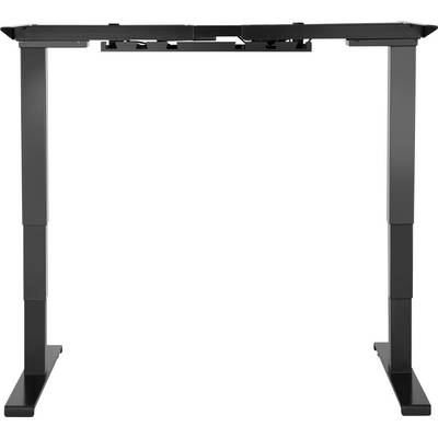 Black height-adjustable desk frame without tabletop, ideal for ergonomic working in the office or home office.