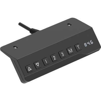 Black digital control stick with display showing numbers. Contains buttons with arrow symbols, numbers 1-3, and button labels 'M' and 'T'.