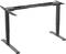 Height-adjustable table frame without tabletop, black metal, suitable for adapting desk height for ergonomic working.