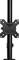 Black metal monitor mount, vertically oriented, suitable for VESA mounting.