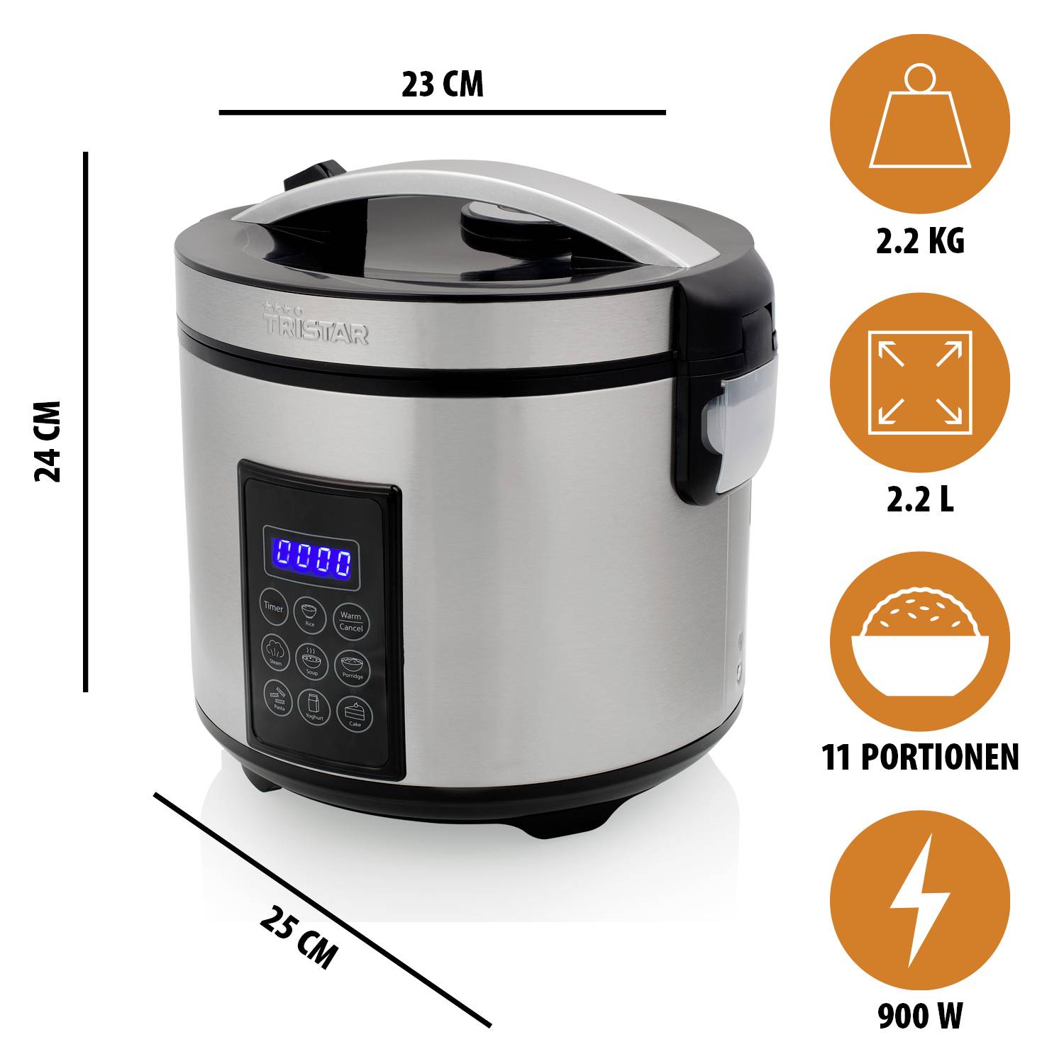 Buy Tristar RK-6138 Steam cooker with display, Rice cooker