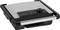Electric contact grill with stainless steel casing and rotary control, suitable for grilling and toasting.