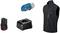 'Battery Pack, Charger, Heated Jacket Bosch' – Image shows three Bosch products: a battery pack, a charger, and a black heated jacket.