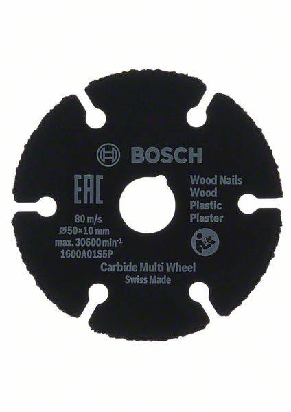 Bosch Accessories Carbide Multi Wheel 1600A01S5X Cutting disc (straight) 50 mm 1 pc(s)