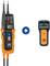 Voltage tester and cable detector side by side. The voltage tester shows 120V, both in orange and black.