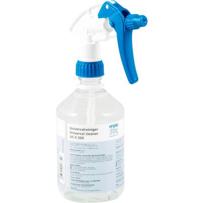 Spray bottle with universal cleaner 'UC-S 500'. White and blue design, contains cleaning solution for versatile use.