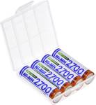 NiMH AA battery 2700 mAh, 4er + battery box