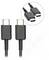 Two black USB-C cables with rounded ends, for connecting electronic devices. Clear details of the connectors in a circular image crop.