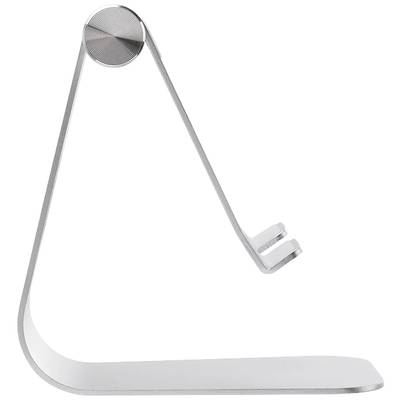 Metal laptop stand with minimalist design, suitable for supporting a laptop for ergonomic use.