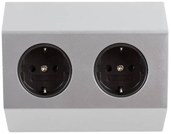 Heitronic 500069 Power strip White, Silver 1 pc(s)