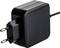 Black power supply with two-pin plug and cable, suitable for electronic devices.