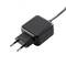 Black charger with European plug type, suitable for electronic devices.